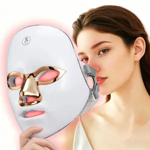 LED Light Therapy Mask, 7 Color LED Facial & NeckSkincare, Rechargeable Ergonomic Design, Portable forSkin Care & Travel Use