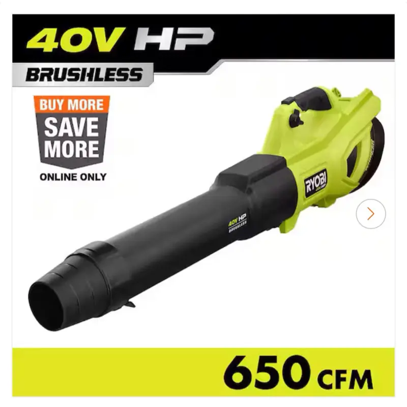 Ryobi 40V HP Brushless Whisper Series 160 MPH 650 CFM Cordless Battery Leaf Blower (Tool Only)