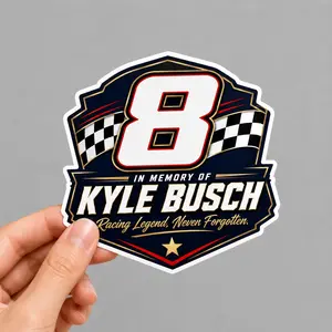 Number 8 Racing Tribute Vinyl Sticker, Motorsport Fan Memorial Decal, Racing Enthusiast Gift, Car Laptop Decor