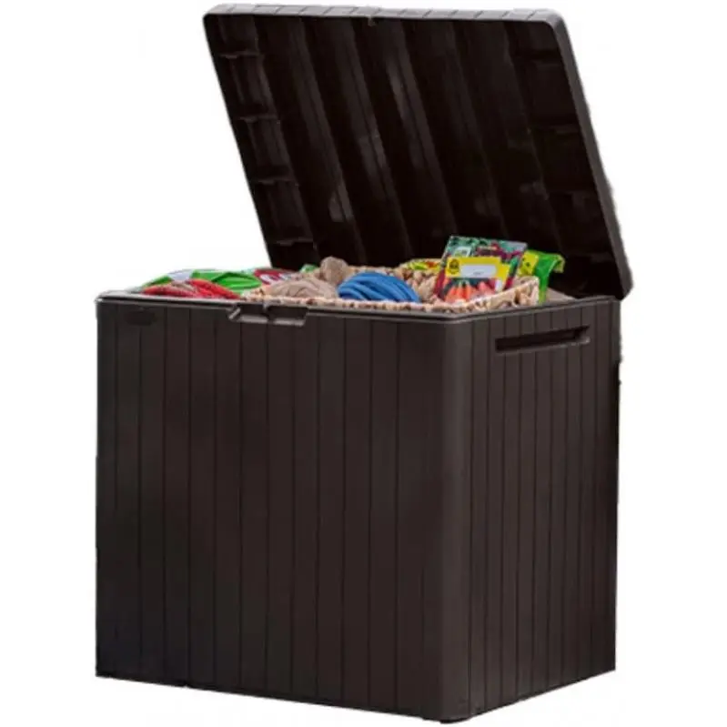 keter-city-30-gallon-resin-outdoor-storage-box-and-patio-furniture-side