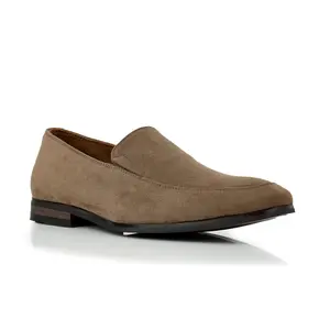 Ferro Aldo Dale minialist style moc-toe penny loafers, in Cognac Suede, Men's Size 6.5 - 13