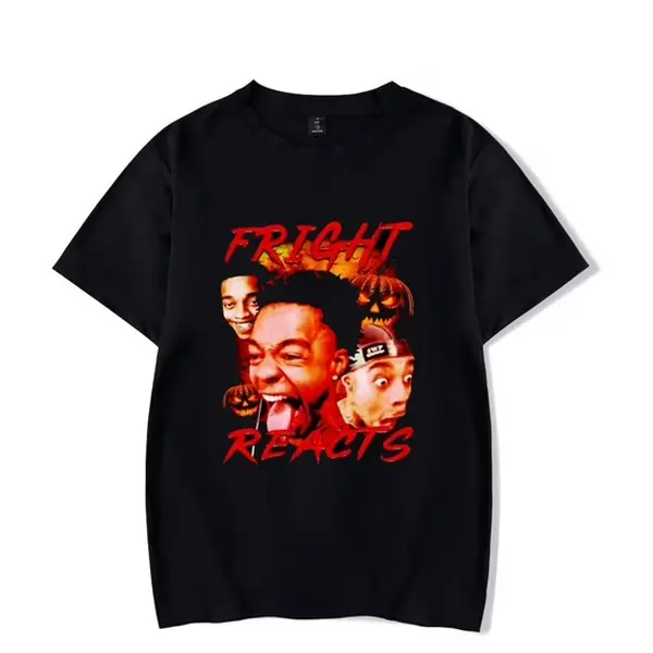 FlightReacts Unisex Stylish Round Neck Shortsleeve T-Shirt - Badass Bold Edgy Printed Fashion Top, Gothic Harajuku Streetwear, Casual Wear, Made in USA, Menswear & Womenswear Merch