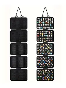 5 Layer DIY Hanging Enamel Lapel Pin Display Panels Felt Badge Button Brooch Storage Holder Jewelry Necklace Stand Earring Organizer