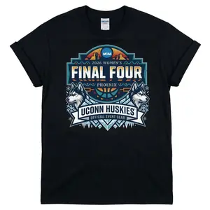 [MADE IN US] UConn Huskies T-Shirt, Women's Final Four Graphic, Soft Cotton Tee, Perfect Gift for Basketball Fans and UConn Huskies Supporters