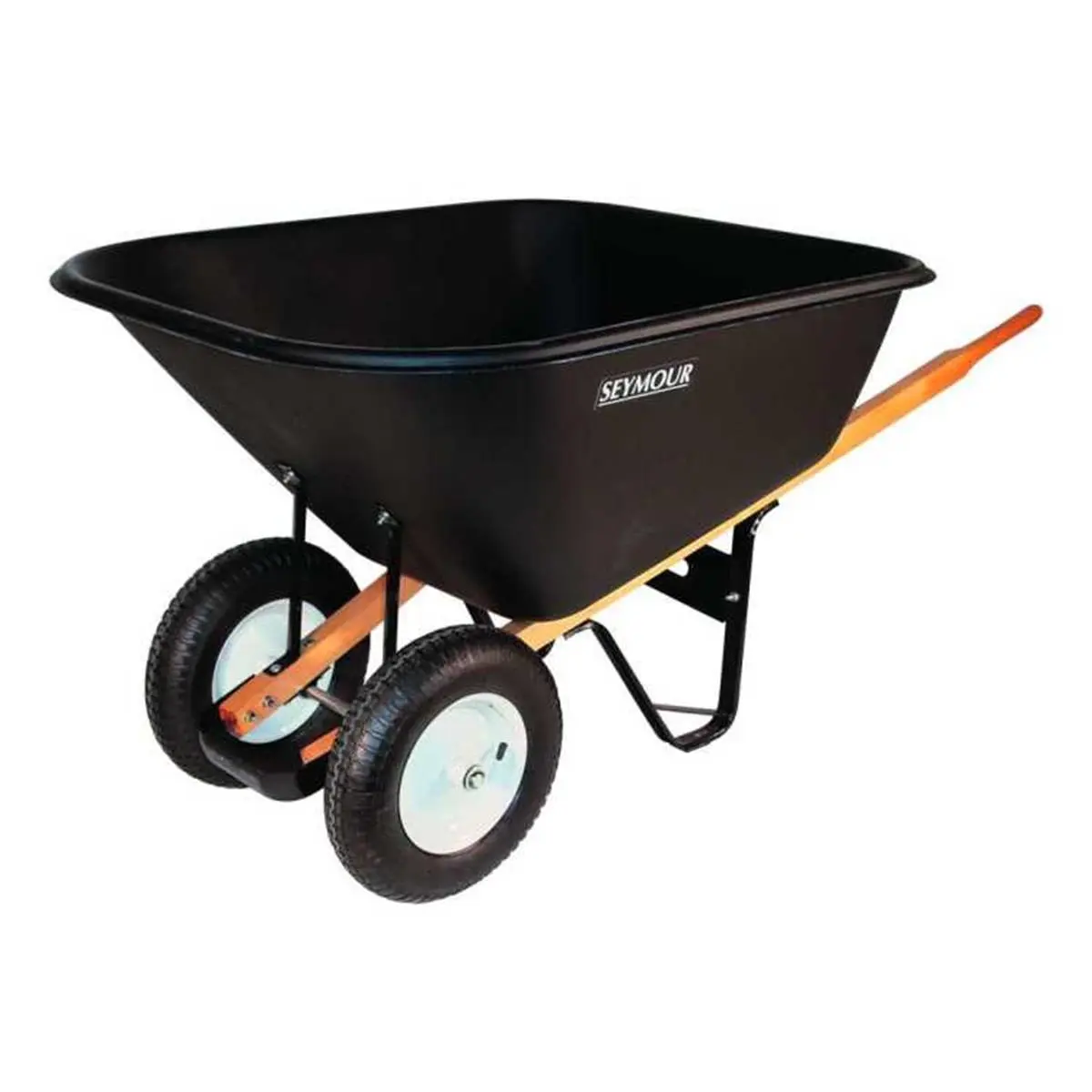 Seymour Midwest Llc Wheelbarrow - 10 Cubic Feet Poly Tray, 2 Heavy-Load Capacity Design, 16" Tires, Home Improvement & Building Supplies Trolley, Two