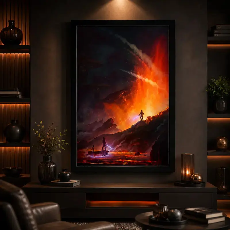 [NO FRAME] Aovvhing Obi- Wan Kenobi VS Anakin Poster Wall Art Canvas Prints Star Movie Wars Posters for Bedroom Wall Decoration Frame-Style,Canvas Poster Wall Decor, Room Decorations, Funky Home Decor,anime wall art,bedroom canvas poster