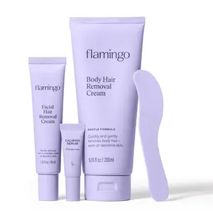 Flamingo Hair Removal Cream Duo - Face & Body(200ML), Results Up to 7 Days, Mild Scent, Designed for Sensitive Skin, Gentle, Soothing