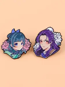 2pcs/Set  Cute Anime Enamel Brooch, Daily Wear Accessories, Elegant Badge Gift for Her, Friend, All Seasons Fashion Jewelry