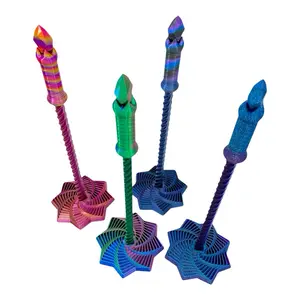 Expanding Spinning Fidget Star With Wand 3d Print