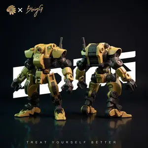Desert Tactical Mecha Model Kit Set, 2-Pack 2.8 Inch/7cm, Production Type Robot Squad with Wheel Rush System, Missile Pod & Engineering Tools