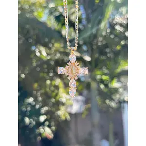 Sparkly Virgen Mary Cross