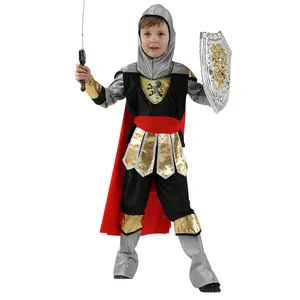 Boys Roman Warrior Costume Set, Includes Helmet, Sword, Shield, Perfect for Role Play & Dress-Up, Ideal Gift for Kids Ages 6-8 Years Old, Medieval Knight Costume, Party Costume