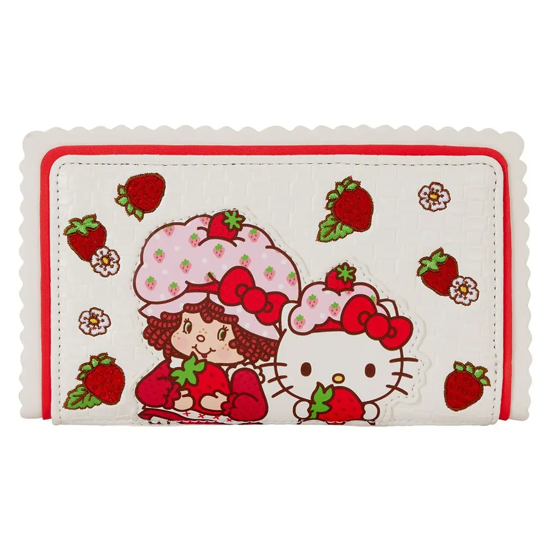 Loungefly Sanrio Hello Kitty & Friends x Strawberry Shortcake Flap Wallet, Casual Trendy Wallet, Fashionable Wallet