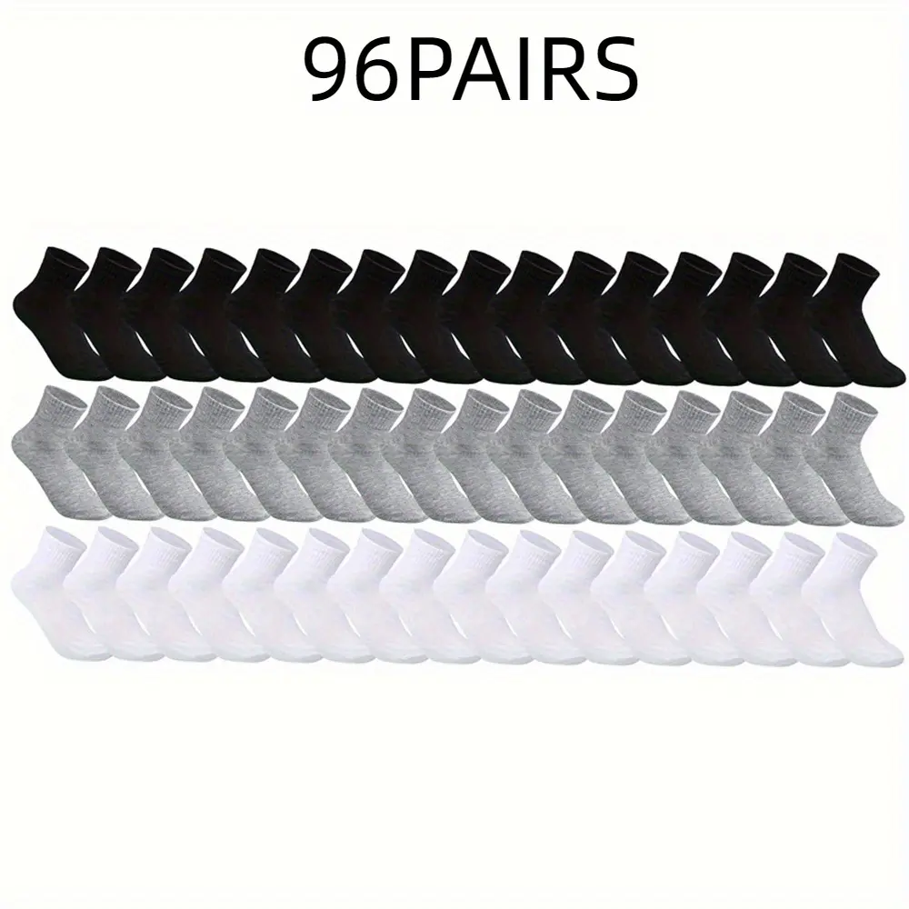 Women's Plain Breathable Short Sports Running Socks - 48/96 Pairs for Casual Wear, Female Socks, Socks Women