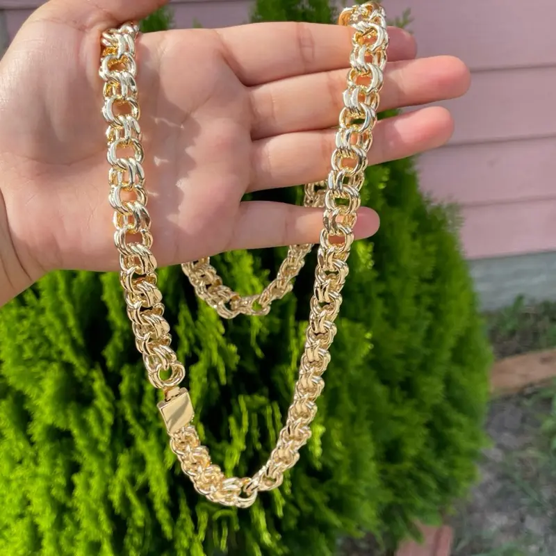 chino link necklaces high quality gold plated 14