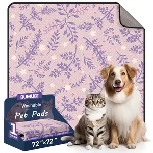 Purple-Washable Dog Pee Pads - Absorbent, Reusable, Waterproof, Leak - Proof & Non - Slip for Training