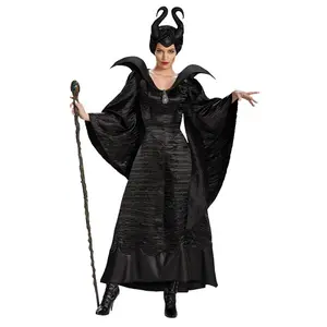 Adult Deluxe Maleficent Christening Black Gown Costume