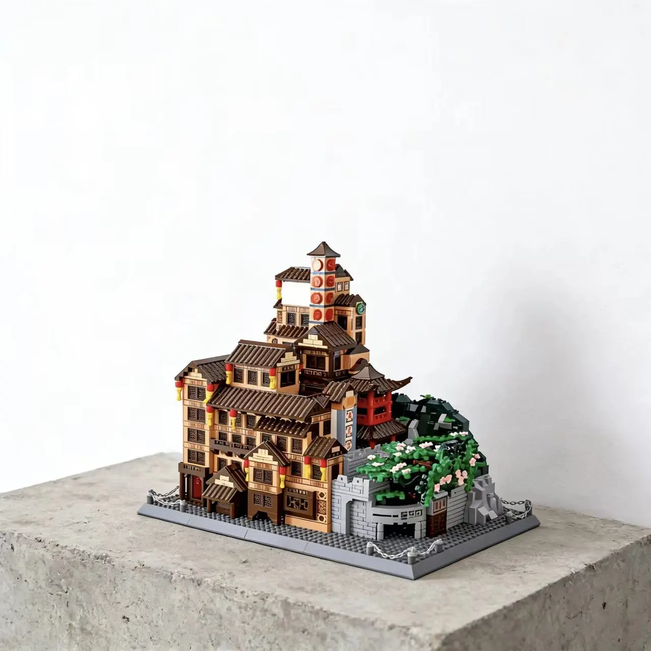 Chinese Building Blocks Set, Includes Iconic Landmarks, Large Model Kit, Traditional House, Pagoda, Bridge, Creative Construction Toy