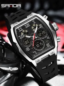 Men's Sportive Analog Digital Watch, Fashionable Stylish Watch, Fashionable Quartz Digital Watch with Luminous Dial & Alarm Mode for Daily Life