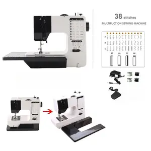 Portable Sewing Machine, Household Sewing Machine with 38 Sewing Functions, Sewing Machine with Extension Table, Foot Pedal & Accessories Set