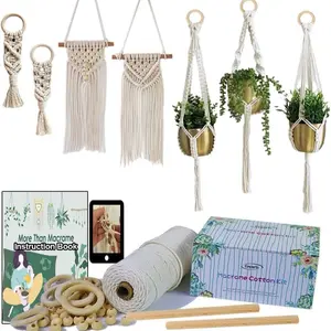 Macrame Kit for Beginners – DIY Wall Hanging & Plant Hanger with Beads & Rings