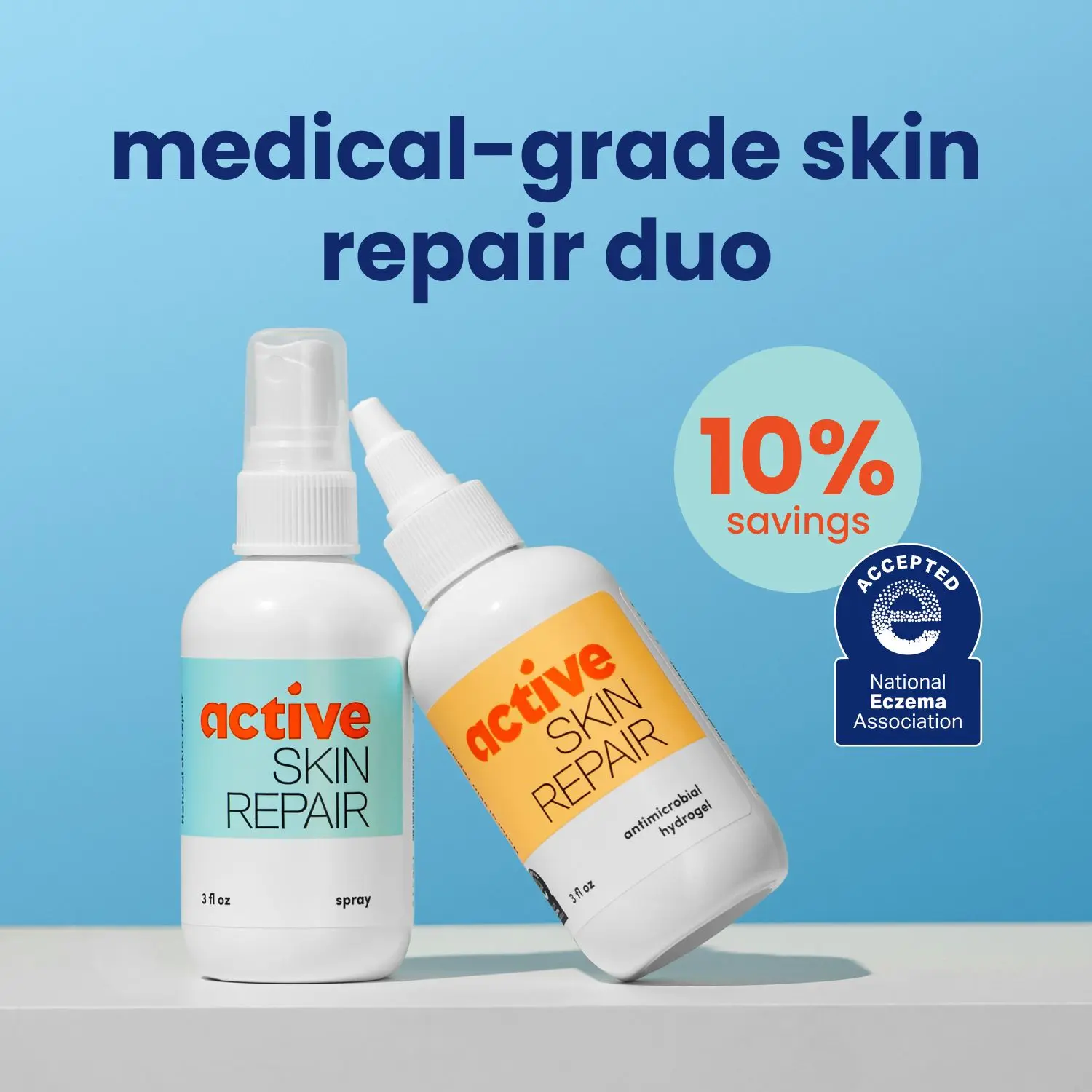 Active Skin Repair First Aid Healing Gel Ointment & Spray for Minor Cuts, Wounds, Scrapes, Rashes, Sunburns, and Other Skin Irritations - Medical Grade Skin and Wound Repair for Families