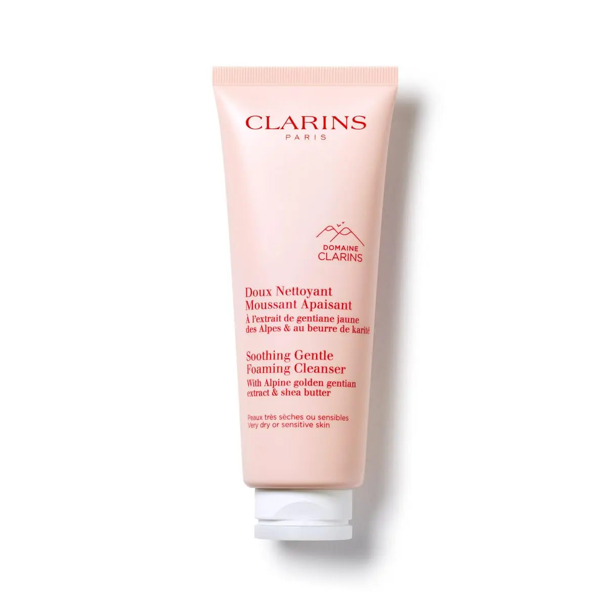 Clarins Soothing Gentle Foaming Face Cleanser |   Cleanses, Soothes, and Comforts |   Contains Nourishing Shea Butter |   Soap-Free |   SLS-Free |   Very Dry or Sensitive Skin Types