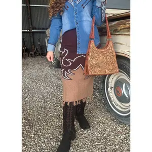 The Saddlevine Fringe Knit Skirt