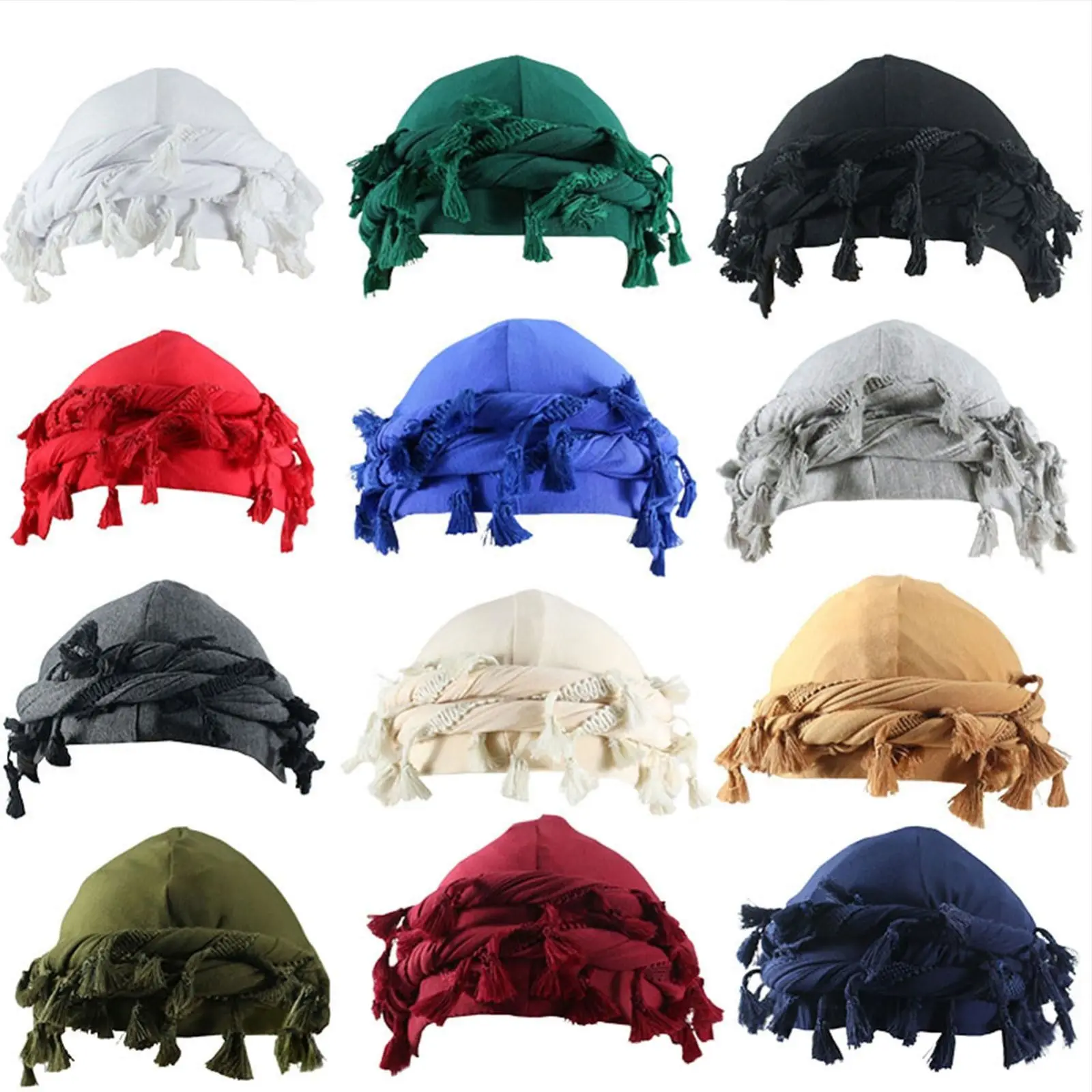 Premium Silk Satin Lined Turban Head Wrap with Tassel - Stylish Pre-Tied Durag for Men & Women - Ultimate Wave Cap for a Chic Halo Look