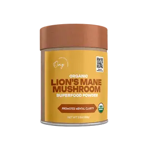 OMG! Organic Lion's Mane Mushroom Powder - Brain Health, Promotes Mental Clarity, Certified Organic & Kosher