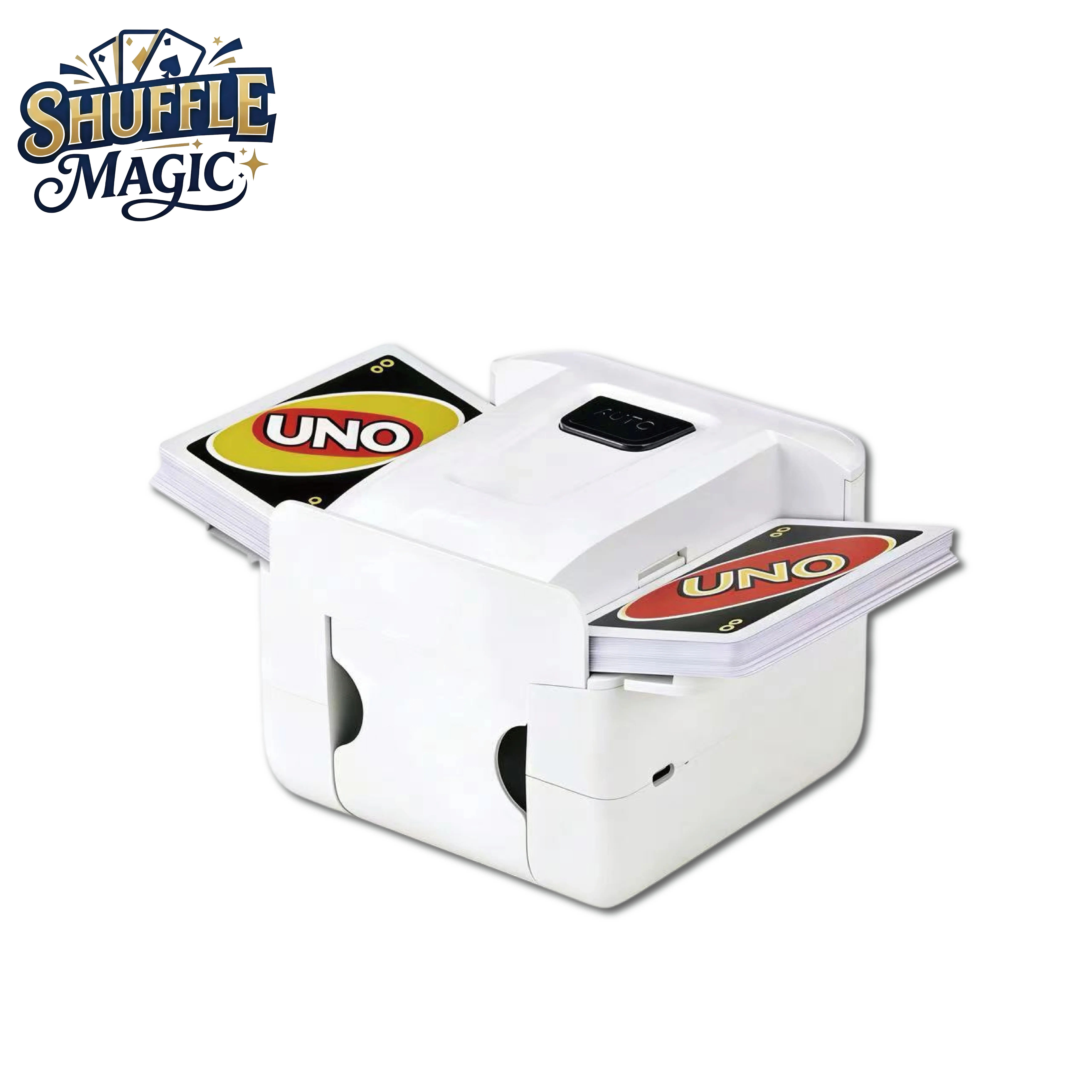 Essential toys for game nights: Automatic card shuffler that can shuffle 1/2/3/4/5/6 decks of cards. Battery-powered electric poker card shuffler, a dedicated household card shuffling tool, suitable for playing card games at parties, portable.