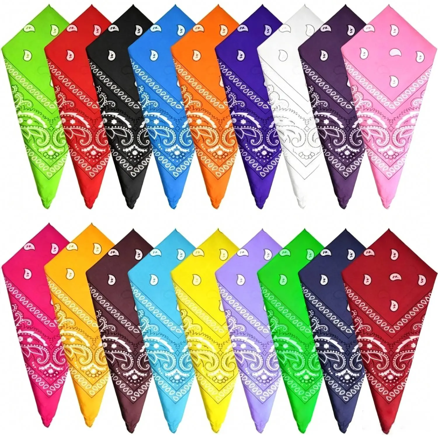 MIAHART 18Pcs Paisley Bandanas - Festive & Party Supplies Accessory Gift, Headscarf, Western Style, Boho Fashion, Cowboy Headband, Scarf Head Wrap, Bandana Head Wrap for Boho Outfits, Boho Paisley Flair, Boho Retro Vibe