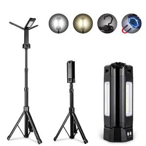CuLiDing Rechargeable Camping Light with Stand, 67" Tall Portable Cordless, Multiple adjustable lumens, 4000K/6500K Dimmable with Detachable Tripod for Outdoor work, Emergency, Camping, Fishing, Garage