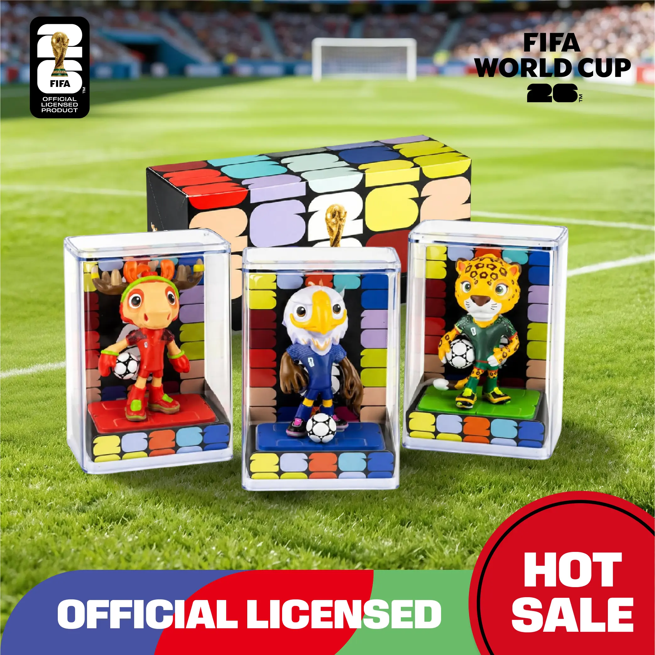 3× [BIGGER] FIFA 2026 World Cup Mascot Official Licensed Toy Figurines 9cm/3.5in