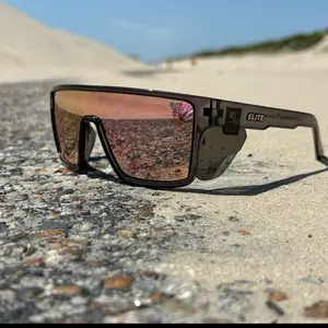 Elite Alpha – ANSI Z87.1 Polarized Safety Glasses (Smoke Frame + Rose Gold Lens)