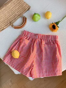 Women's Gingham Print Shorts, Casual Comfy Shorts for Daily Wear, Ladies Bottoms for Summer, Checkerboard Print Shorts