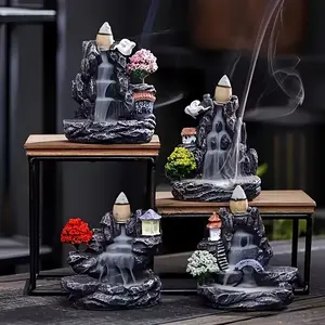 Unique Creative Mountain Waterfall Incense Burner, Upside Down Resin Waterfall Diffuser, Statue Decoration Home Decor Holiday Gift