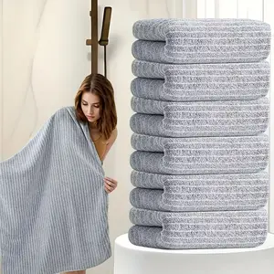 1 oversized bath towel with star stripes for full body wraps, face towels and headscarves - 1 super soft coral fleece bath towel (78.74x41.34 inches) + 3 square towels (11.81x11.81 inches), fast drying, fleece free, durable - perfect for home, beach, outd