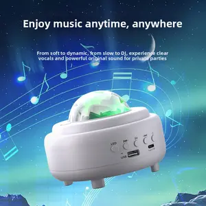 Mini Starry Sky Aurora Projector Galaxy Night Light with Bluetooth-compatible Speaker Timer Remote Control Audio Smartphone