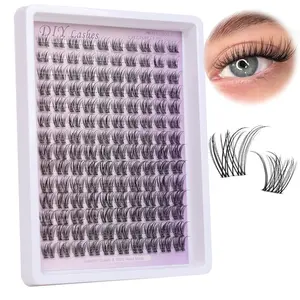 140 natural fluffy cosmetic eyelash clusters, slim realistic simulation effect, 8-16mm soft thin band, reusable, suitable for beginners to wear on holidays