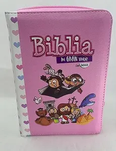 Biblia para ninas mi gran viaje tamano bolsillo rosa /corazones rv1960 cierre con indice