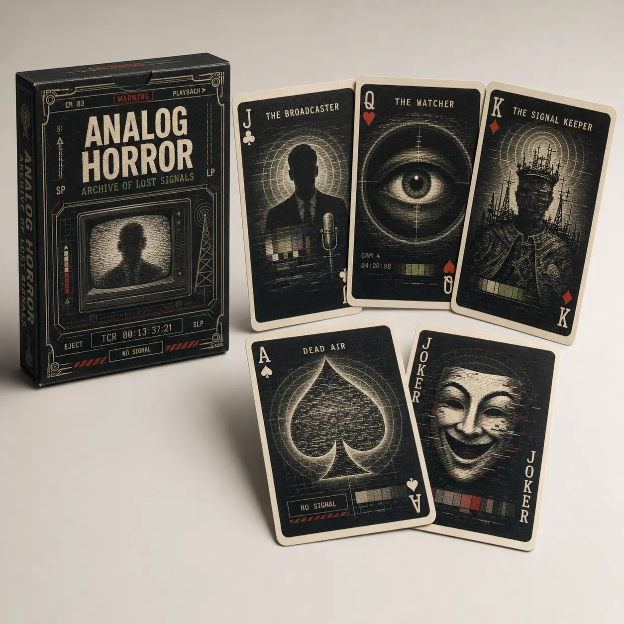 Analog Horror Playing Cards, 54-Card Poker Size Deck,Movie Collectible Gift Set For Fans