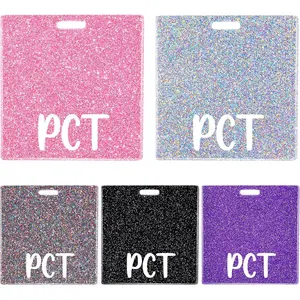 5 count PCT Badge Buddy Card Holder - Nurse  Accessories  Care Tech Glitter  Black Colors Purple Sliver Horizontal ID Name  Tags for   Student Work