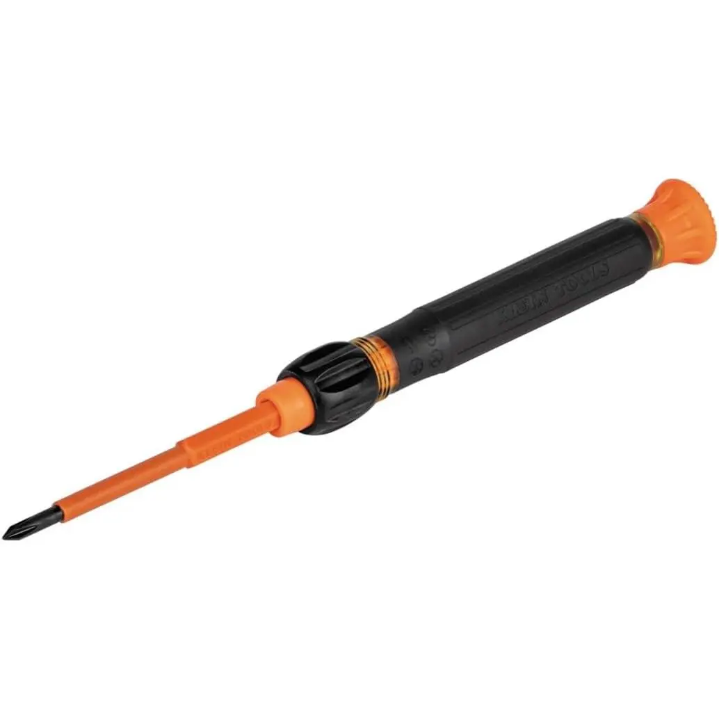 32581INS Insulated 2-in-1 Flat-Head Screwdriver, Featuring No.0 and 1/8-in Slotted Bits