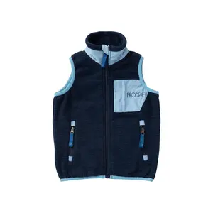 Colorblock Fleece Vest - Versatile Design with Colorful Sleeves and Button Front, Ideal for Layering and Casual Outfits