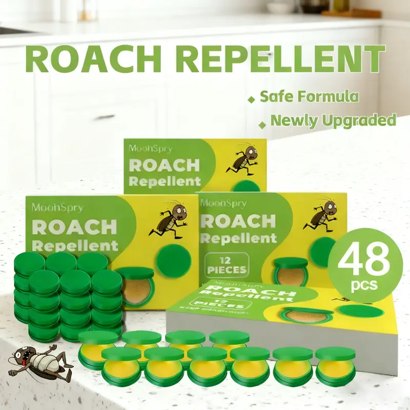 MoonSpry Transfer-Effect Cockroach Gel Bait - Powerful Exterminator for Home Dorm Kitchen, Indoor Outdoor Multi-Surface Coverage