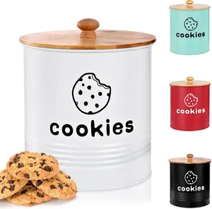 White Cookie Jars with Lids Airtight 1.5 Gallons Large Cookie Tins for Kitchen Counter Decorative Farmhouse Christmas Gift Giving Storage Containers