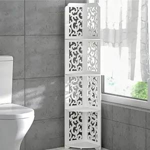 Corner shelves with hollow carving design, vertical corner storage racks for home decoration, suitable for bedrooms, living rooms, bathrooms, and also for corner shelves