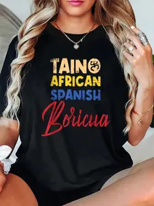100% Cotton Unisex Puerto Rican Roots Boricua Taino African Spanish Puerto Rico T-Shirt Cotton Shirt