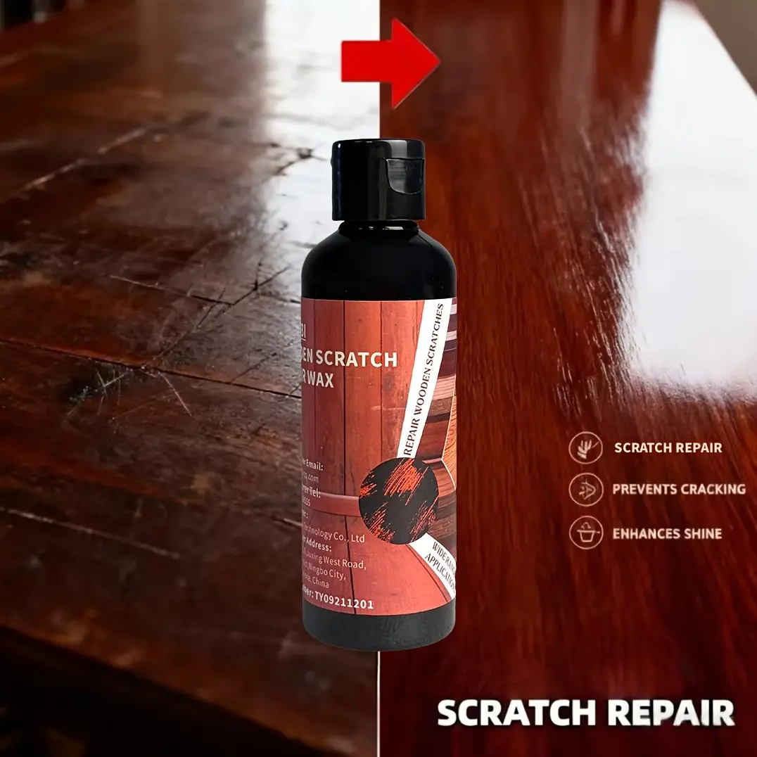 100ml Wood Scratch Repair Wax, Suitable for Hardwood Floors and Furniture Care & Restoration | Gloss & Protection | For Rosewood, Wood Care Wax, Mahogany Care, Solid Wood Floor Polishing & Scratch Repair, Prevents Drying and Aging, Applicable to Various R